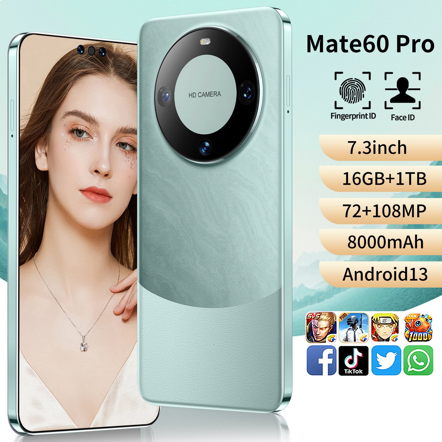 Factory Direct Sale Mate 60 Pro New Cheap High Quality Mobile Phones With Beauty Hd Camera Smart Phones
